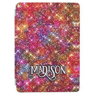 Elegant colourful faux Glitter monogram iPad Air Cover