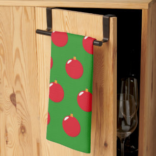 Elegant Colourful Festive Winter Christmas Ball Tea Towel