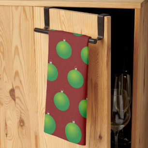 Elegant Colourful Festive Winter Christmas Ball Tea Towel