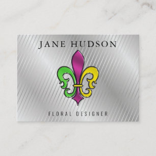 Elegant Colourful Fleur de Lis Design Business Car Card