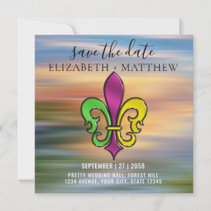 Elegant Colourful Fleur De Lis Design Invitation