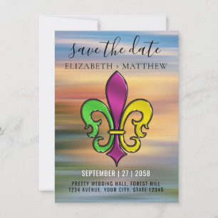 Elegant Colourful Fleur De Lis Design Invitation
