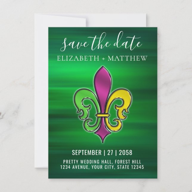 Elegant Colourful Fleur De Lis Design Invitation (Front)