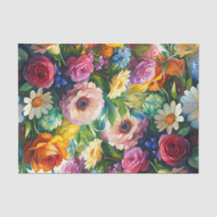 Elegant Colourful Floral Bouquet Decoupage Tissue Paper