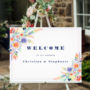 Elegant Colourful Floral LGBTQ Wedding Poster