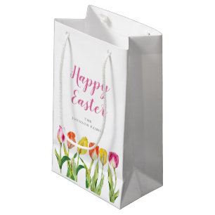 Elegant Colourful Floral Watercolor Tulips  Small Gift Bag