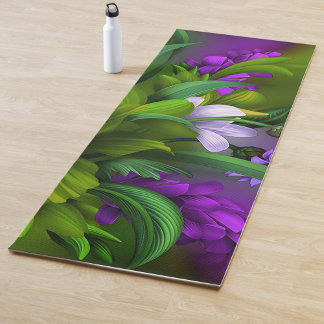Elegant colourful Floral yoga mat