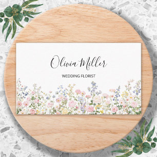 Elegant Colourful Flower Garden Floral QR Code Business Card