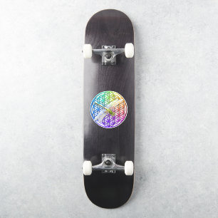 Elegant colourful flower of life dragonfly art