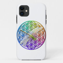 Elegant colourful flower of life dragonfly art