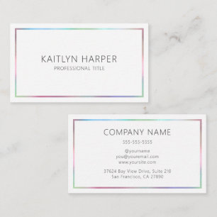 Elegant Colourful Foil Frame Minimal Business Card