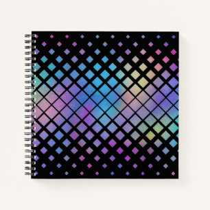 Elegant Colourful Geometric Diamonds Tiles Pattern Notebook