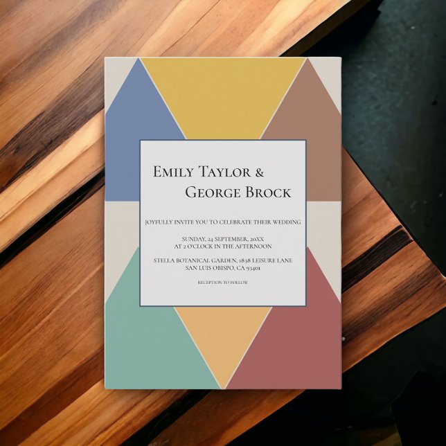 Elegant Colourful Geometric Stylish Modern Wedding Invitation (Creator Uploaded)
