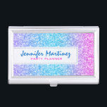 Elegant Colourful Glitter & Sparkles Texture Business Card Holder<br><div class="desc">Elegant colourful glitter and sparkles with pink blue and blue green tones. Suggested blue and pink font colour. Available on other products. Fully customisable business card holder template.</div>