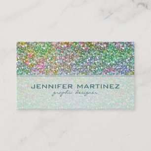 Elegant Colourful Glitter Texture-Green Overtones Business Card