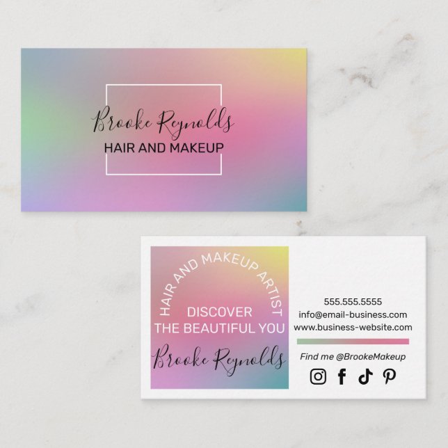 Elegant Colourful Gradient Business Card (Front/Back)