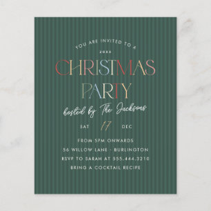 Elegant Colourful Green Stripe Budget Christmas Pa