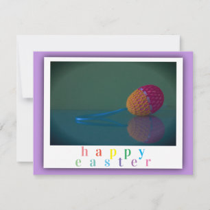 Elegant Colourful Happy Easter Crochet Craft Egg Card