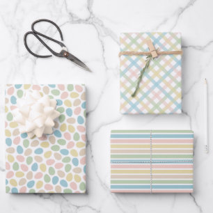 Elegant Colourful Happy Spring Easter Pattern Wrapping Paper Sheet