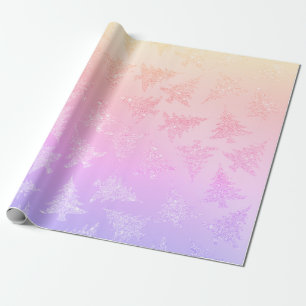 Elegant Colourful Holographic Christmas Pattern Wrapping Paper