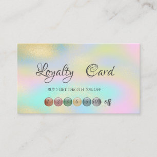 Elegant Colourful Holographic  Loyalty Card