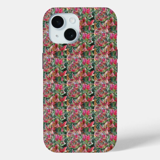 Elegant Colourful Leave Pattern  Case-Mate iPhone Case (Back)