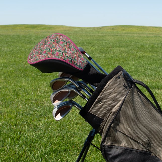 Elegant Colourful Leave Pattern  Golf Head Cover (In Situ)