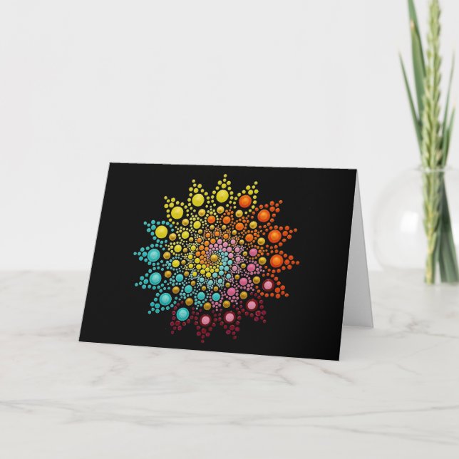 Elegant Colourful Mandala Blank Note Card (Front)