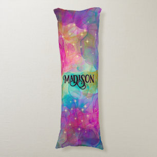 Elegant colourful marble art monogram body cushion