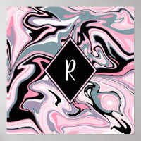 Elegant colourful marble pink purple black blue