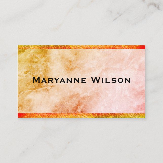 Elegant Colourful Marble with Trim Business Card (Front)