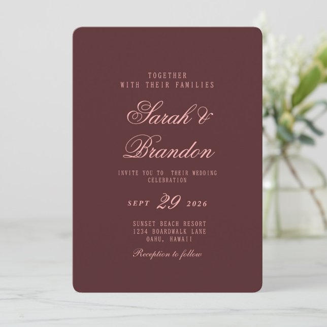 Elegant Colourful Minimal Script Wedding Invitatio Invitation (Creator Uploaded)