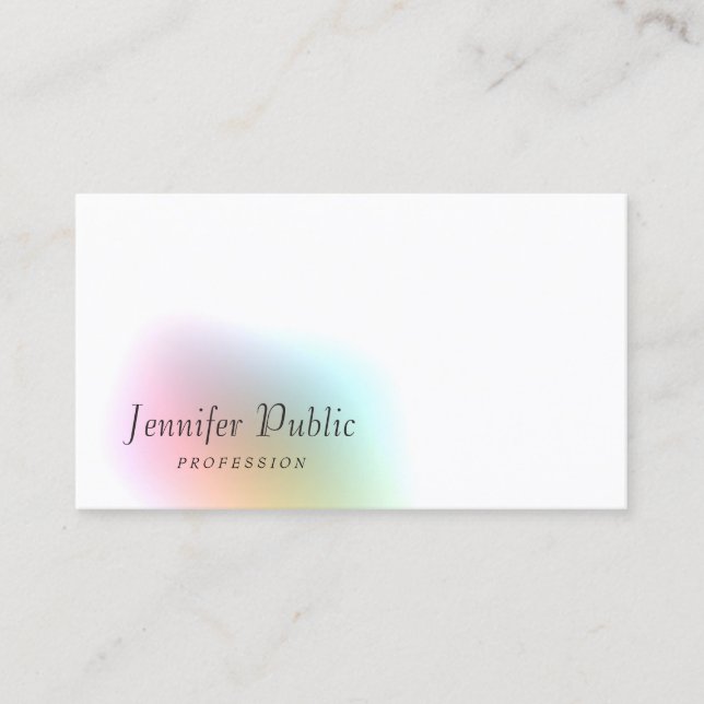 Elegant Colourful Modern Simple Template Trendy Business Card (Front)