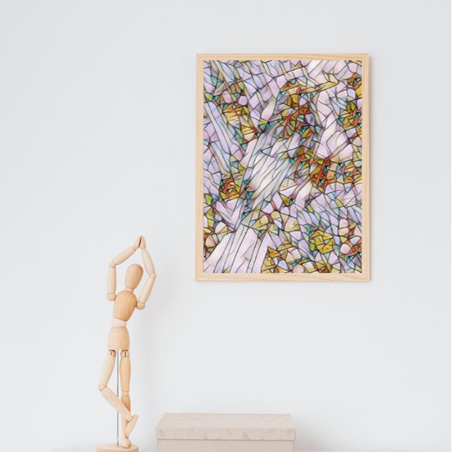 Elegant Colourful Mosaic Illustrated Bird Art Poster (Creator Uploaded)