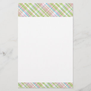 Elegant Colourful Pastel Retro Tartan Plaid Stationery
