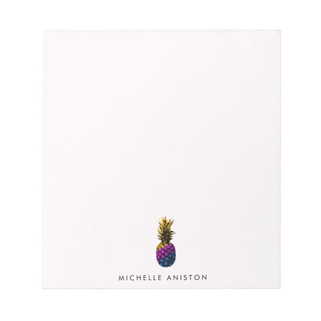 Elegant Colourful Pineapple Custom Notepad (Front)