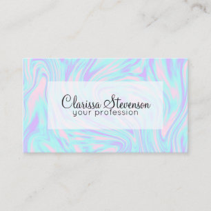 elegant colourful pink blue purple white marble business card