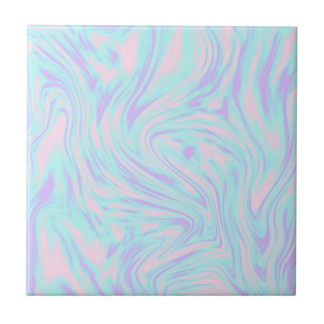 elegant colourful pink blue purple white marble tile (Front)