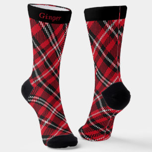Elegant Colourful Plaid Christmas Personalised Socks