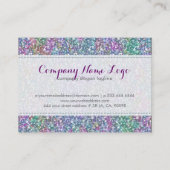 Elegant Colourful Purple Tint Glitter & Sparkles 2 Business Card (Back)