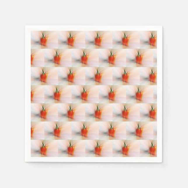 Elegant Colourful Red Peppers Food Abstract Patter Napkin (Front)