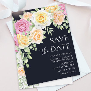Elegant Colourful Roses Wedding Save the Dates Inv Invitation