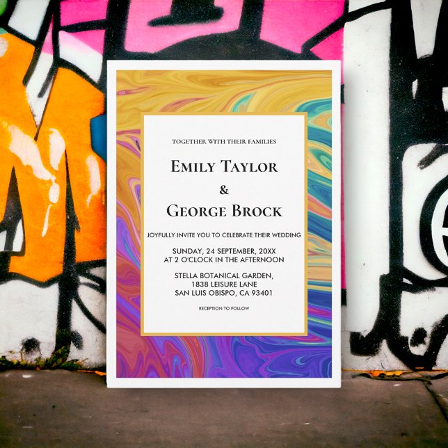 Elegant Colourful Seamless Abstract Modern Wedding Invitation (Creator Uploaded)