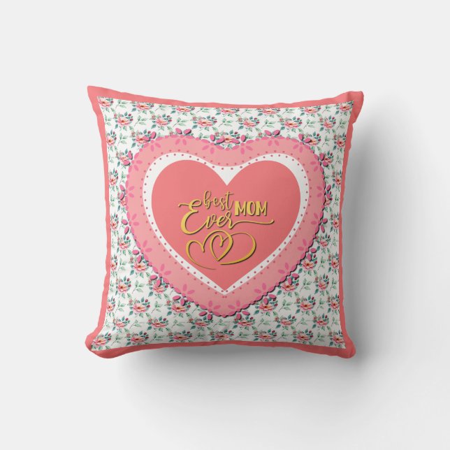 Elegant Colourful Spring Floral Watercolor Pattern Cushion (Front)