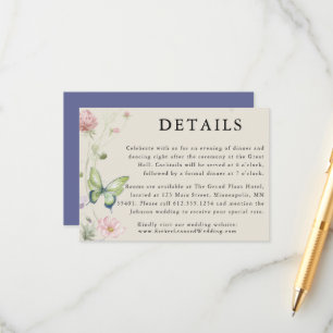 Elegant Colourful Spring Wildflower Wedding Detail Enclosure Card