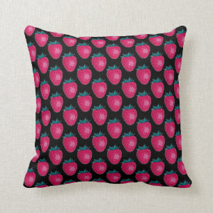 Elegant Colourful Strawberries Fruit Pattern Cushion