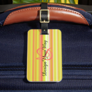 elegant colourful stripes modern monogrammed luggage tag