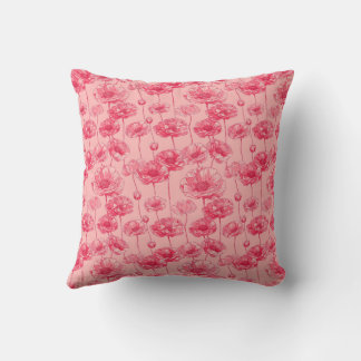 Elegant Colourful Stylish Romantic Floral Poppy Cushion
