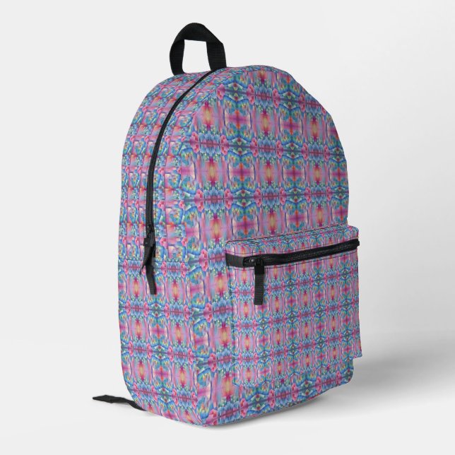Elegant Colourful Symmetria Printed Backpack (Back Corner Left)
