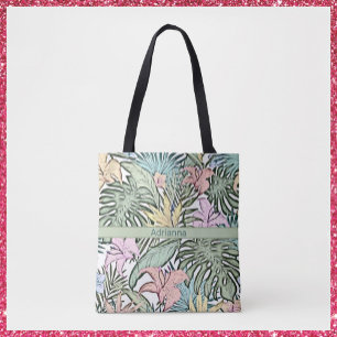Elegant Colourful Tropical Floral Tote Bag